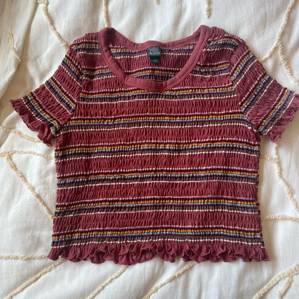 Wild fable crop top- scrunch stripes